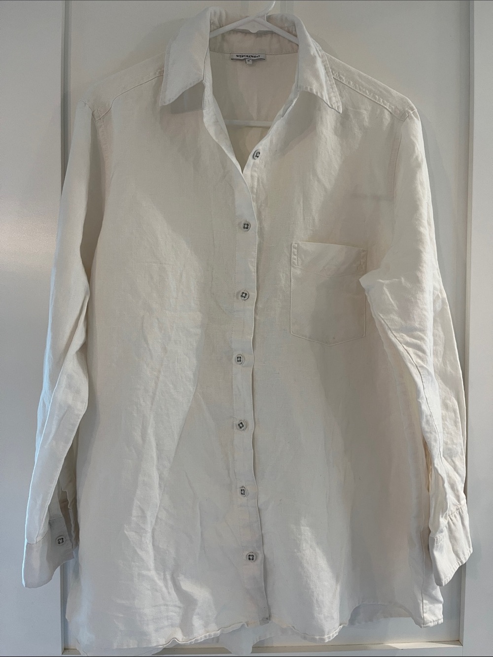 WeWoreWhat white linen button down